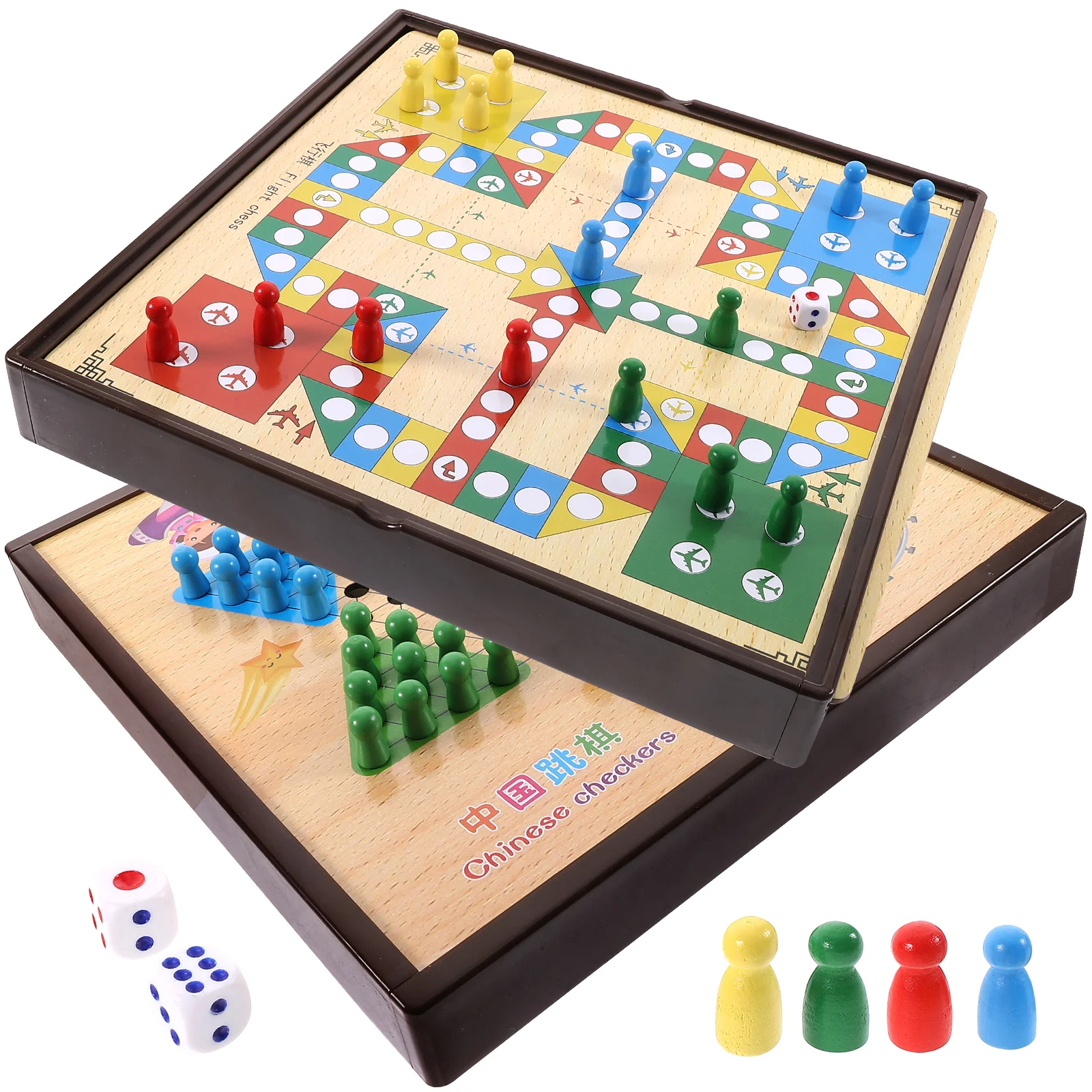 Wooden Playset Educational Gift Toys for Children and Students Small Table Chess Classic Travel Flying Kids Game Board