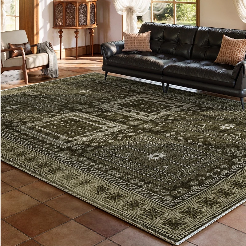 Persian Style Living Room Carpet Retro Print Luxury Bedroom Rugs Advanced Creative Large Area Fluffy Soft Coffee Table Mat Tapis