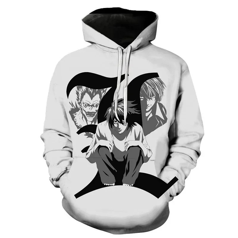 

New Sweatshirt Hoodies Men Women Cool Creative 3D Print Death Note Clothing High Quality Men's Hoodies Anime Hoodie