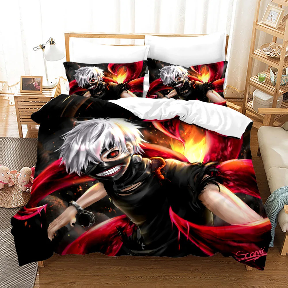 

Tokyo Ghoul Kaneki Ken 3PCS Duvet Cover Sets Cartoon Bedding Set Sheet Children Room Bed Sheet Pillow Case
