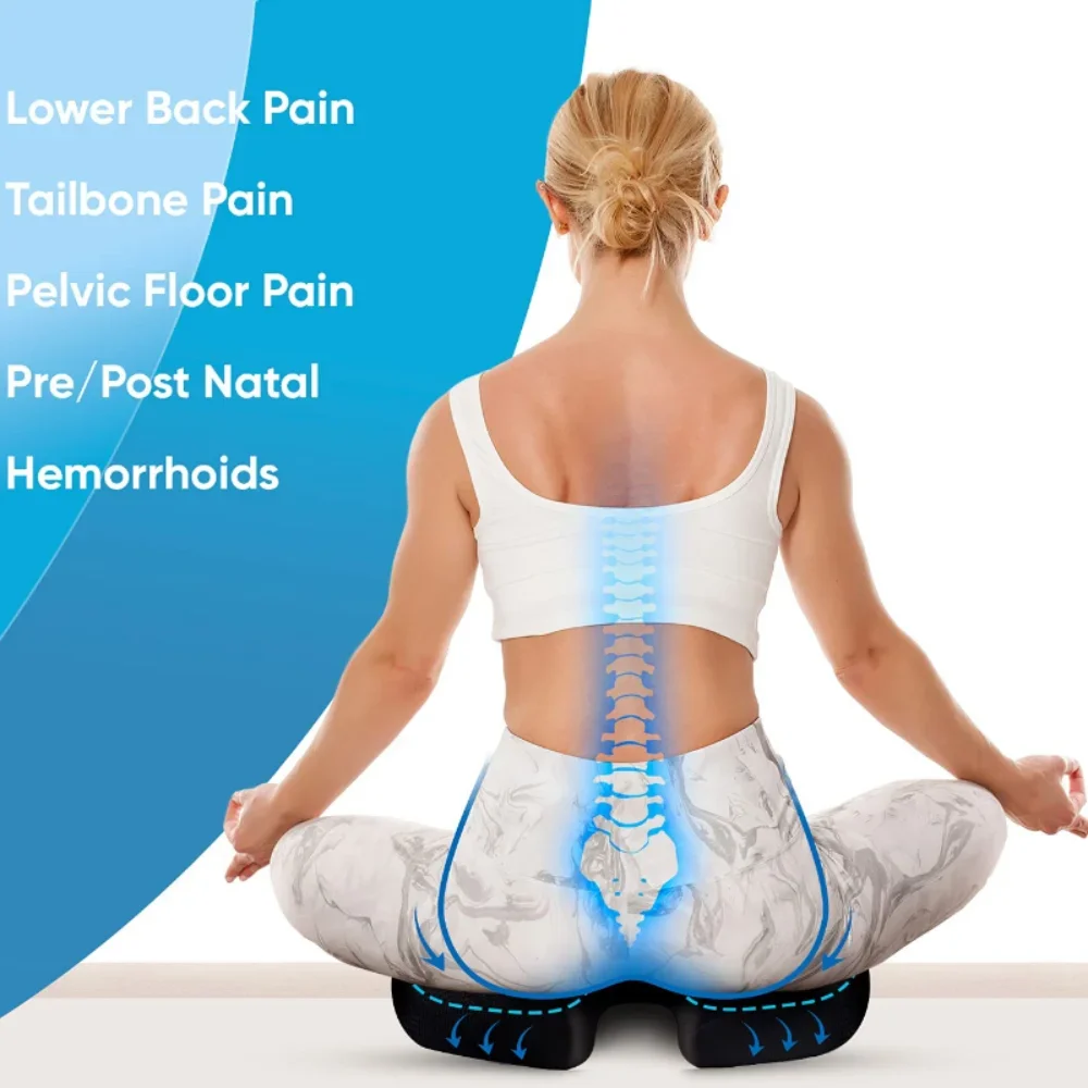 U-shaped Gel or Memory Foam Seat Cushion Massage Car Office Chair for Long Sitting Coccyx Back Tailbone Pain Relief Gel Pad