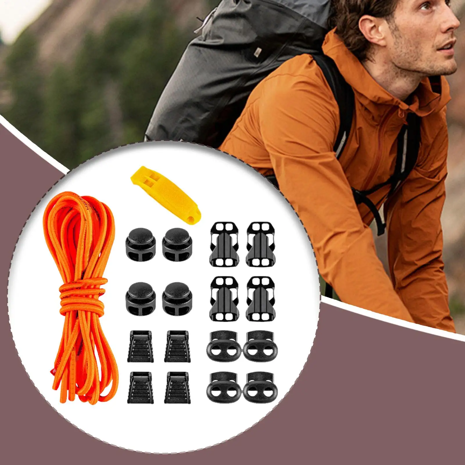 18pcs Set Elastic Rope Outdoor Sports Mountaineering Bag Cord BungeeTies Hook Backpack Parts For Trekking Mountaineering