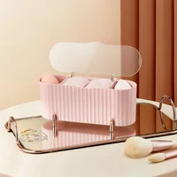 Desktop Cosmetics Storage Box Dust-proof Makeup Organizer For Cotton Pads Swabs Beauty Egg Holder Bathroom Jewelry Organizer 1