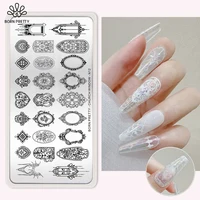 BORN PRETTY Nail Stamping Plates for Design French Nail Art Templates Printing Merry Christmas Image Stainless Stencil Tools 1