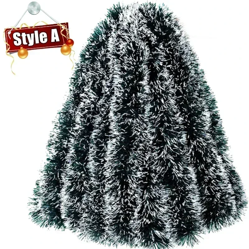 thumbnail image 1 of Cintas de oropel de Navidad, guirnalda de cinta de caña verde, colgante para árbol de Navidad, adornos de corona de cintas de Navidad, decoración para fiestas y hogar, 1 of 5