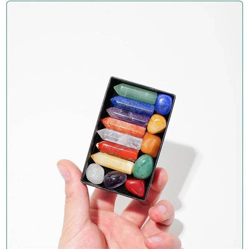 

1 Set 7 Types Crystal Ores Natural Crystal Raw Stones Crystal Hexagonal Pillar Ore Specimen Home Decoration Stone Crafts Gift