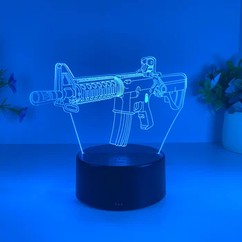 1pc submachine gun modeling night light, USB atmosphere table light, holiday gift table light for friends. 2