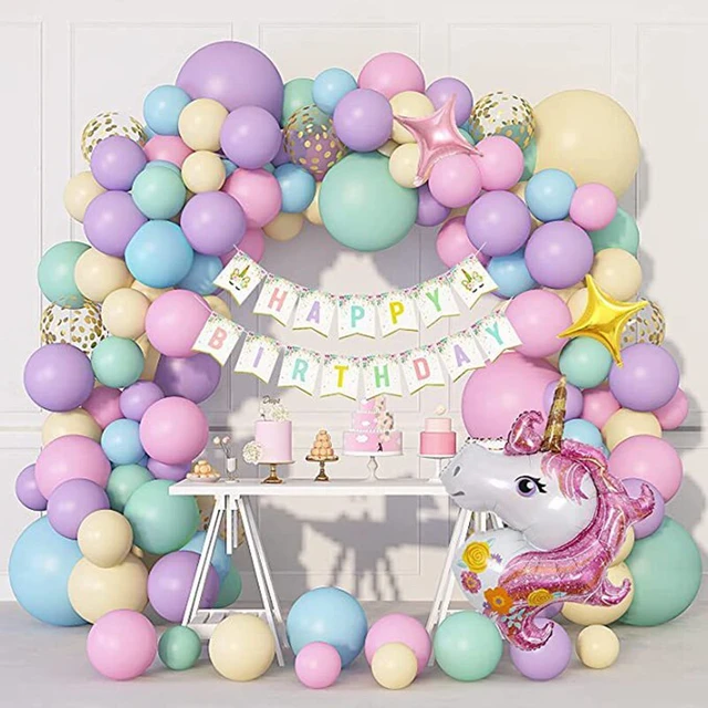 147Pcs unicorno compleanno palloncini arco ghirlanda Kit buon compleanno  Banner per ragazze unicorno decorazioni per feste di compleanno Baby Shower  - AliExpress