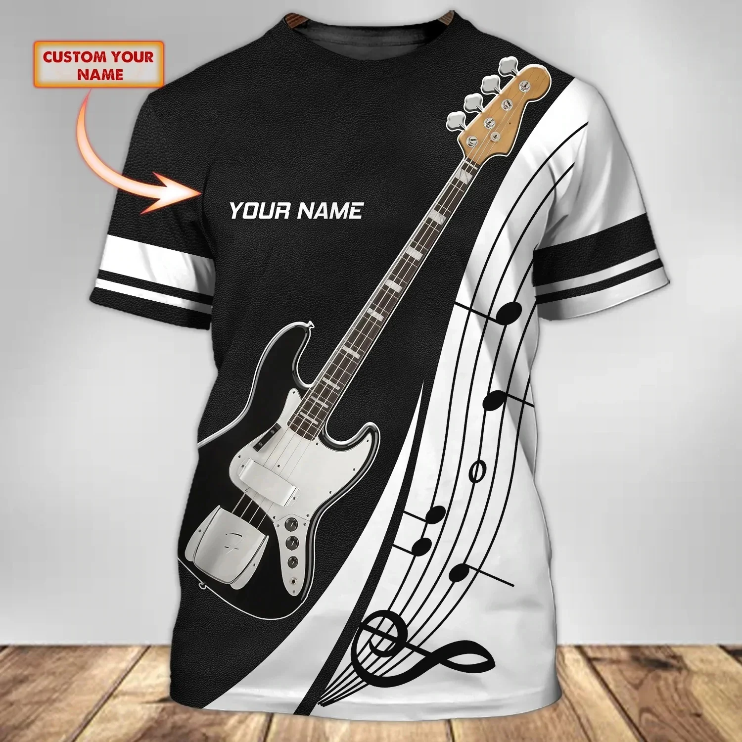 Neueste Sommer Mode männer T-shirt Gitarre Personalisierte Name 3D Gedruckt t-shirt Unisex Casual T-shirt Gitarre Liebhaber Hemd DW134 – Detail 29