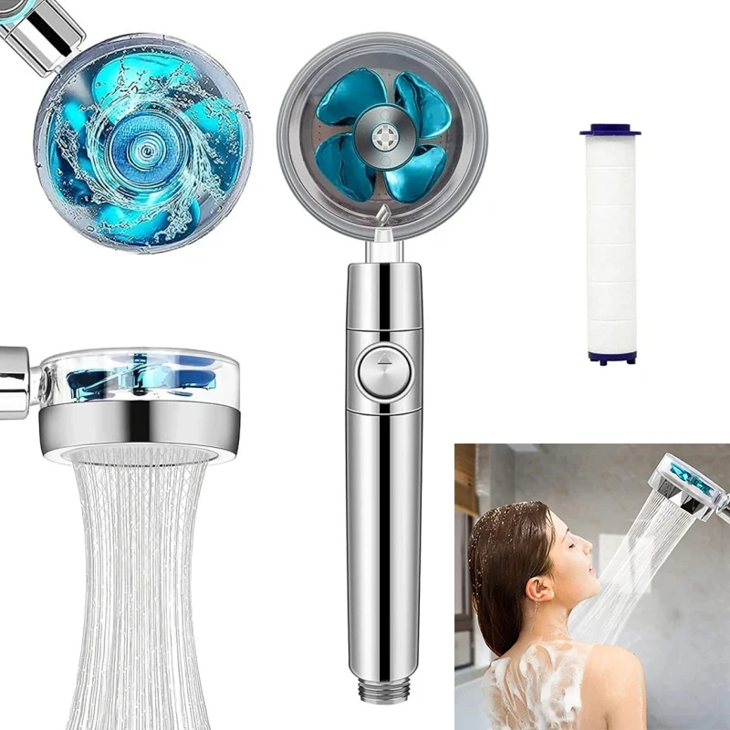 가정용 넓은 영역 서스펜션 타입 스퀘어 매직 워터 샤워헤드 - 빗방울 모드, 전신 샤워, 액세서리 세트 9 고압 360 도 회전 샤워헤드 터보 선풍기 절수 스프레이, 조절 가능한 샤워 헤드 필터, 욕실 액세서리