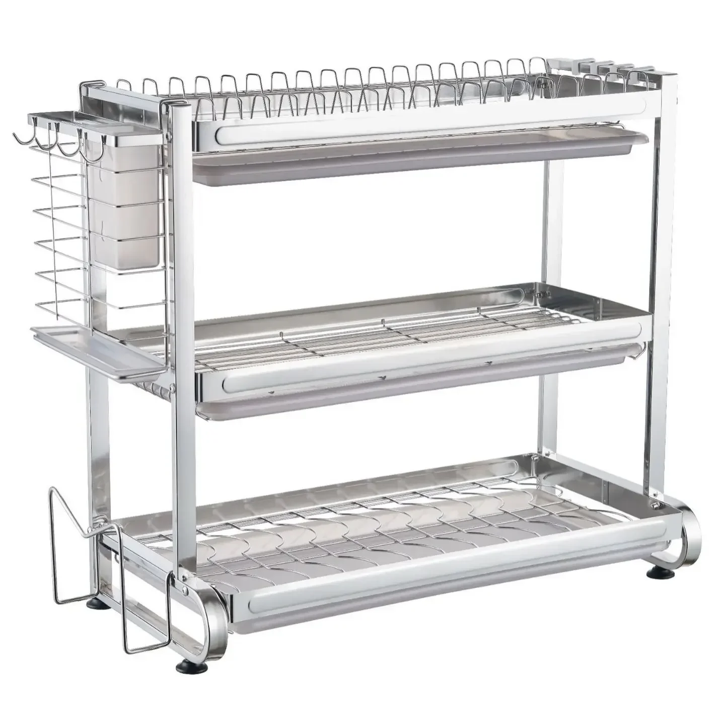 Adjustable  Stainless Steel Drain Rack Multifunctional Dish Bowl Drainboard for Cutlery Storage Kitchen Organization Holder 4