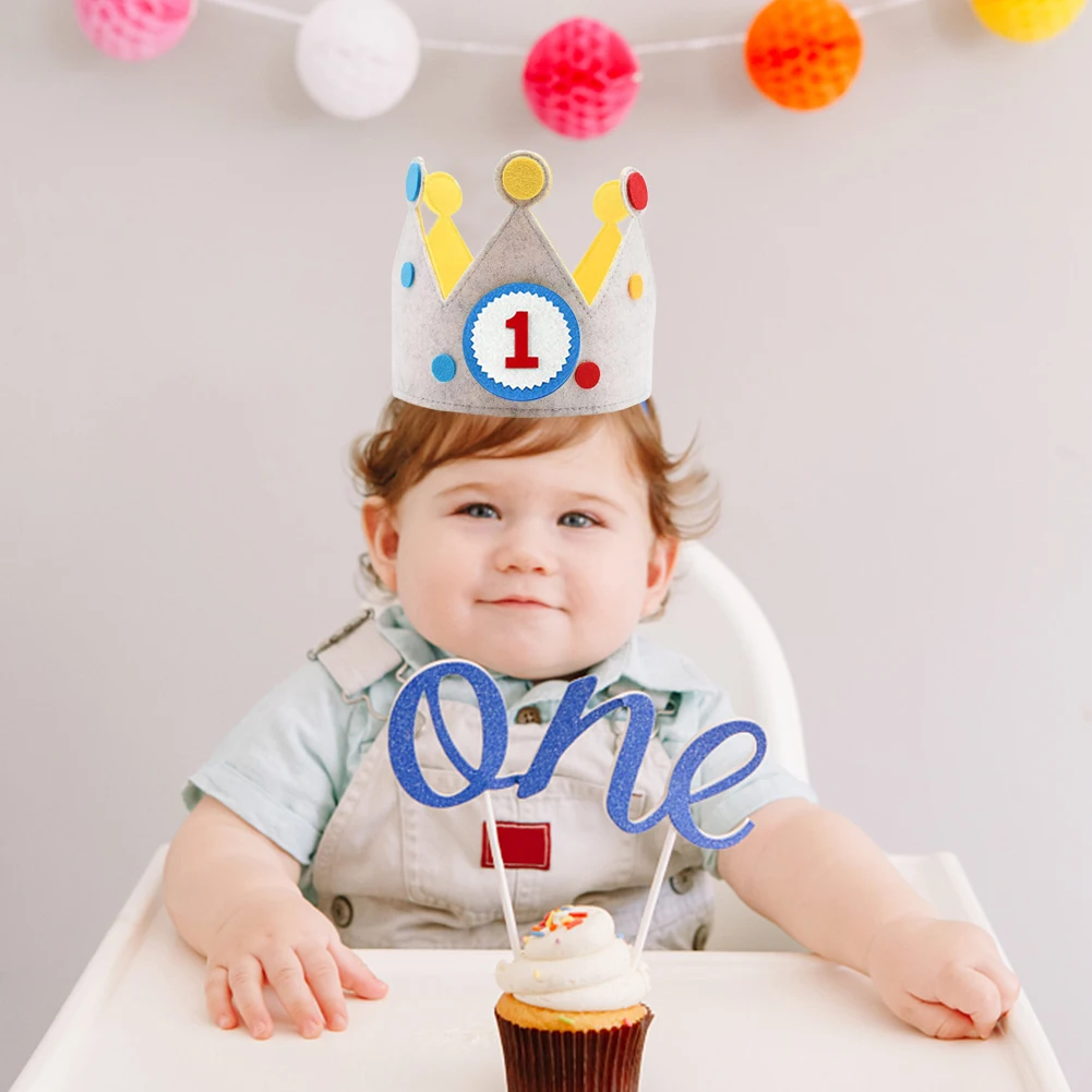Handmade Birthday Party Hat Children Day Gift Interchangeable Numbers Crown Adjustable Size Birthday Party Decor for Kids