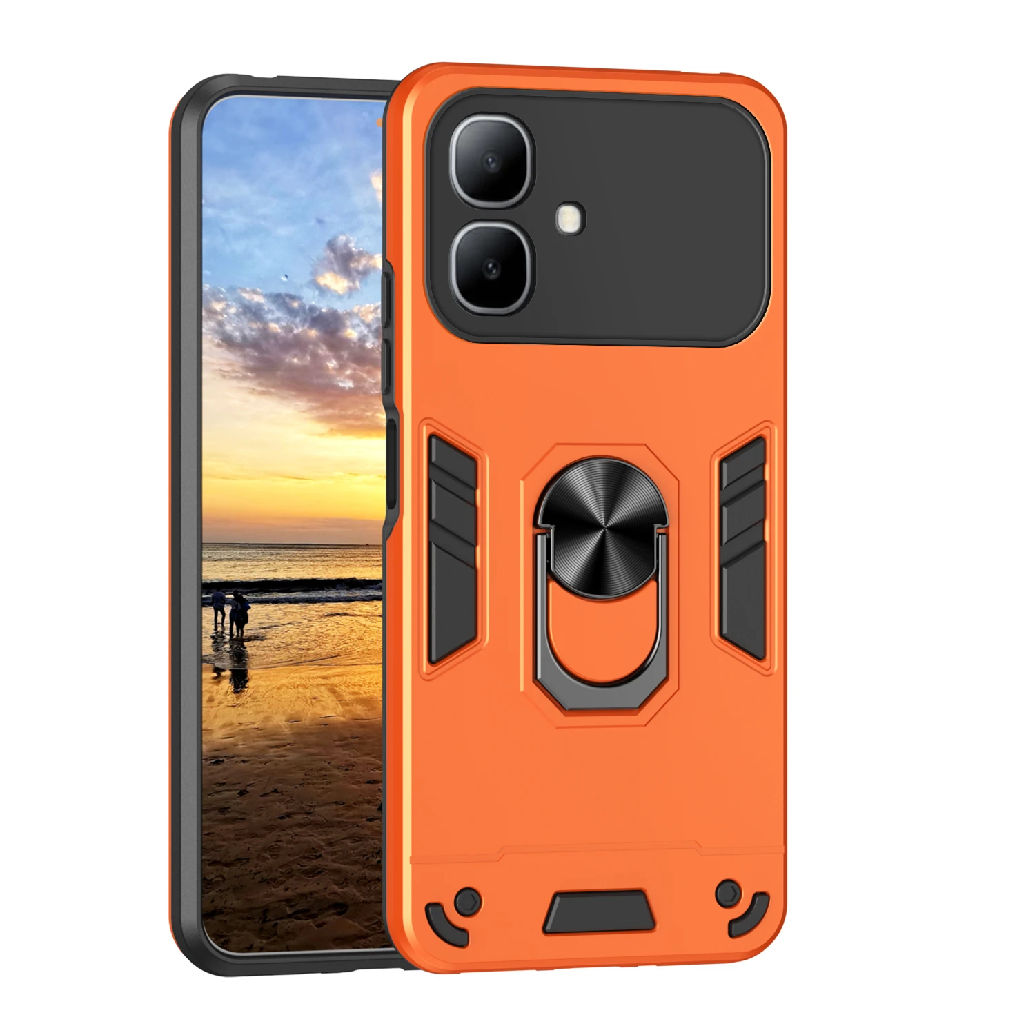 Military Armor Shockproof Protective Case with Ring Stand Holder