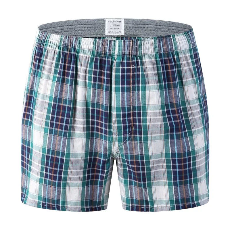 3/5/10Pcs/lot Boxer Men Underwear Cotton Man Short Breathable Plaid Flexible Shorts Boxer Male Underpants Plus Size BoxerShorts