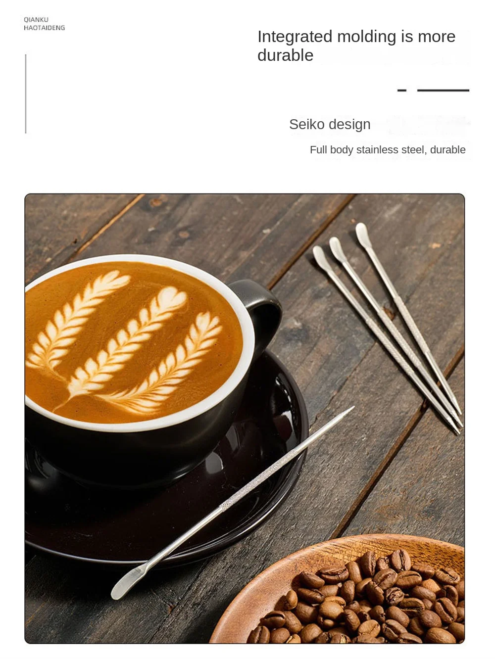 Description Picture 6 of itemset Stainless Steel Chocolate Shaker Cocoa Flour Sifter Custom Coffee Stencil Coffee Template Stencil for Drawing Coffee