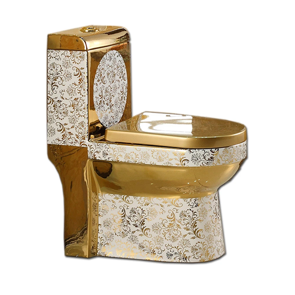 

Royal style bathroom sanitary wares gold type electro plated toilet