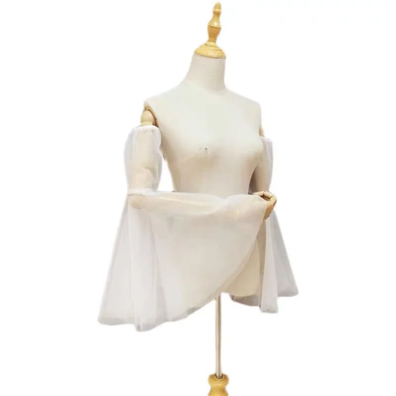 Wedding Sleeves Bride Detachable Flared Sleeves Women Wedding Dress Party Dress Accessories White Off White Red Black