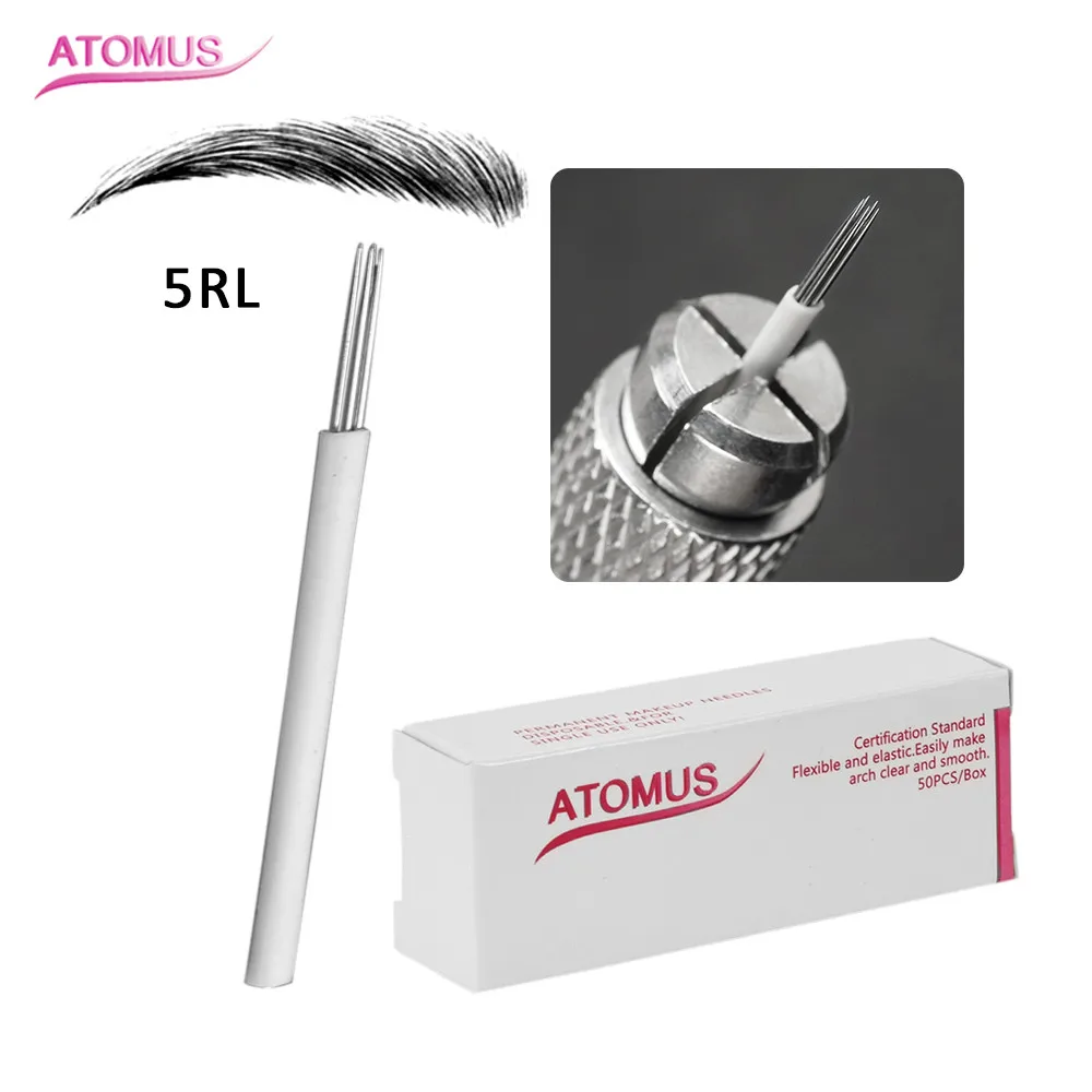 

50pcs 5RL Micro Permanent Makeup Needles Tebore Blading Microshading Laminas Tebori Microblading Sobrancelhas Agujas De Micro