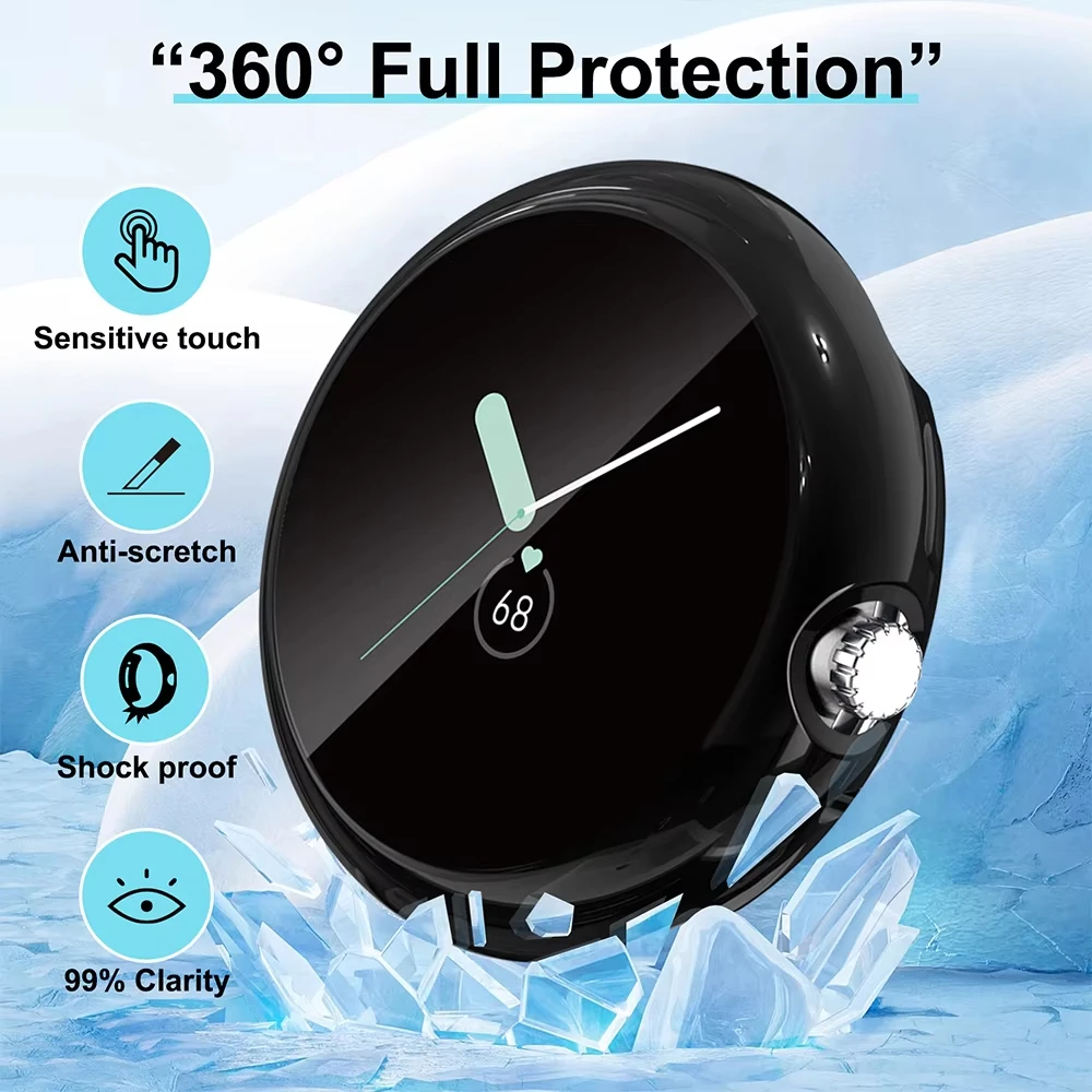 Premium Anti-Scratch TPU Protective Cover for Google Pixel Watch - Full Coverage Shield