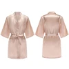 Robes courtes et soyeuses pour femmes, en Satin, pour demoiselle d'honneur, fête de mariée, vêtements de nuit