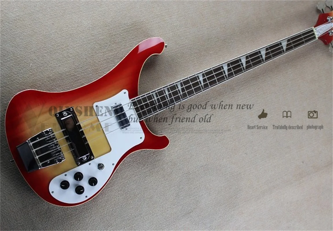 

4 струны Sunburst Cherry Bass Guitar 4003 Bass Maple Neck Set Basswood Body белая накладка