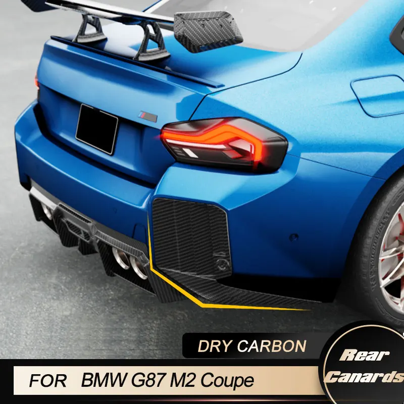 

Car Rear Bumper Canards Splitters for BMW G87 M2 Coupe 2-Door 2022 2023 Racing Rear Bumper Trim Body Kits Prepreg Dry Carbon