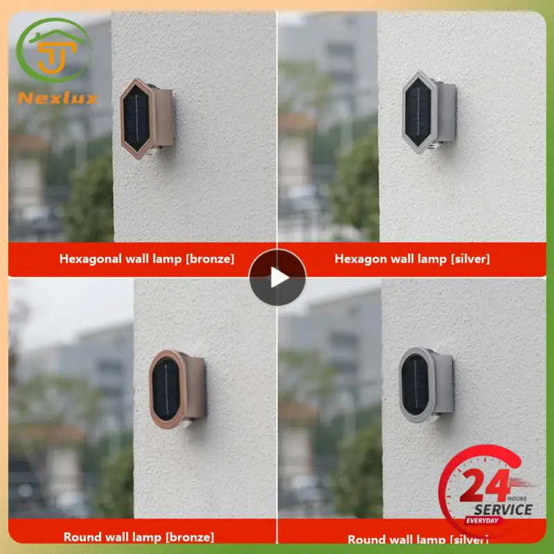 

Настенная лампа на солнечной батарее, уличное теплое фонарь, водонепроницаемое освещение вверх и вниз, светильник для украшения сада, наружная настенная лампа