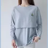 Pregnant Women Nursing T Shirt Maternity Summer Short Sleeve Crew Neck Tees Cotton Lactation Top For Breastfeeding Shirt Casual 3