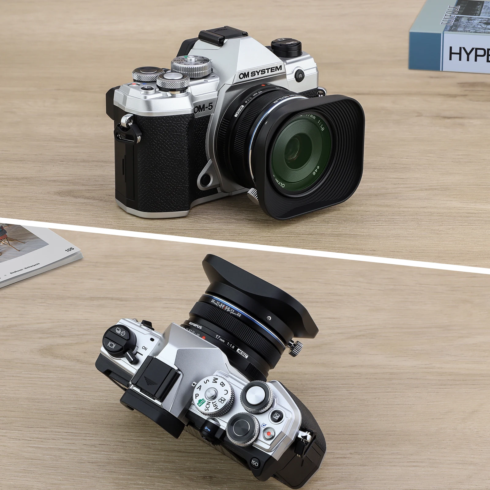 Haoge LH-F48B Square Metal Lens Hood Shade for Olympus M.ZUIKO