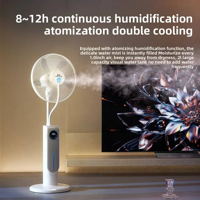 Home Humidifying Fan  3-Speed Adjustable Aromatherapy Diffuser Summer Cooling Solution Silent atomizing fan with remote control 5
