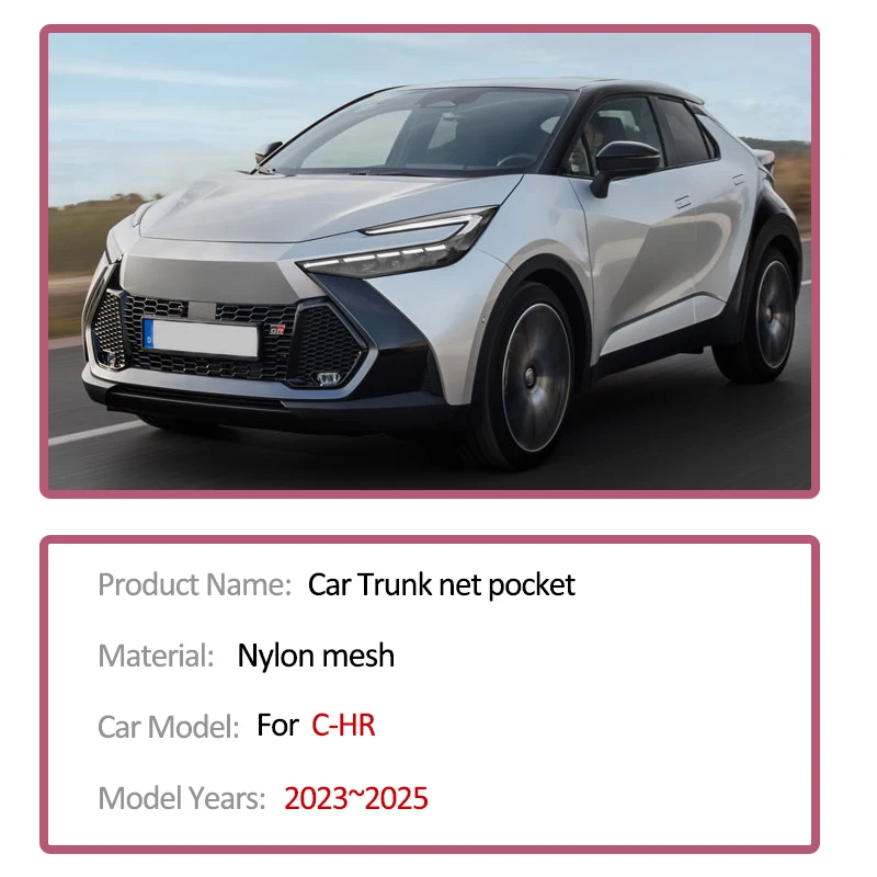 YCPHR Auto Pelle Tappetini Bagagliaio per Toyota C-HR CHR SUV 2017-2023 2024 2025, Tappetini Tappeto Copri Antiscivolo Impermeabile Protezione Baule Accessori