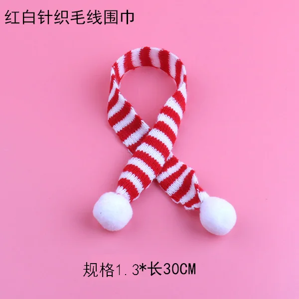Länge 15/23/30 cm Mini-Weihnachtsstrickschal DIY Handwerk Weihnachtsschmuck Dekoratives Puppenzubehör 3 Teile/satz – Detail 12