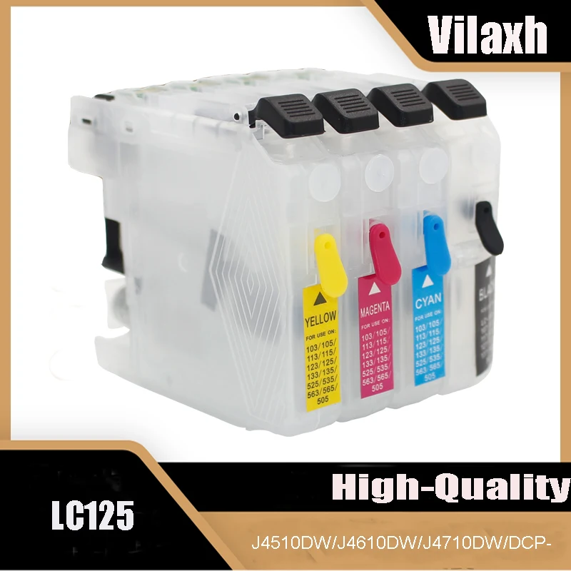 

VilaxhLC127 LC125 127XL 125XLRefillable cartridges Ink Cartridge For Brother MFC-J4410DW/J4510DW/J4610DW/J4710DW/DCP-J4110DW