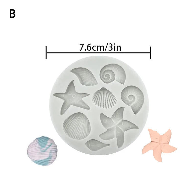 Moules En Silicone Forme Coquillage, étoile De Mer Et Hippocampe – 3 Pièces – DIY Résine & Cuisine