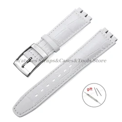 Premium Genuine Leather Sports Wristband - Waterproof Bamboo Cowhide Strap - 19mm (White)