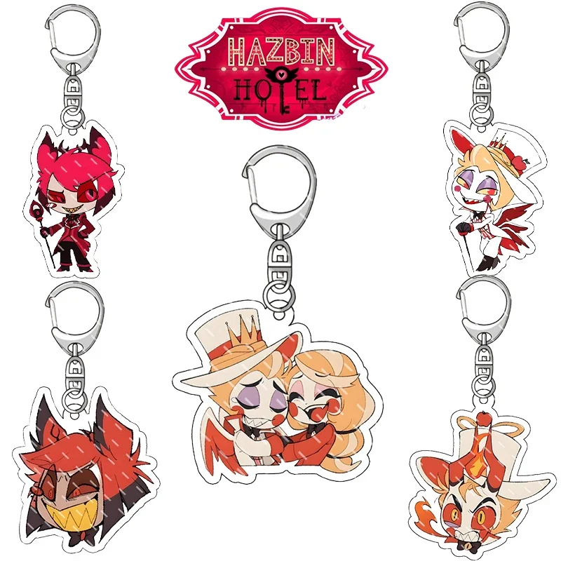 Hazbin Hotel Cartoon Acrylic Keychain Anime Figure Lucifer