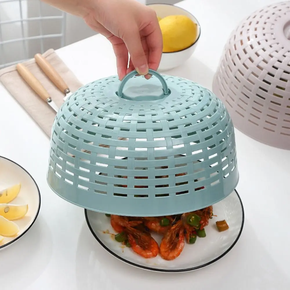 Food Cover Home Anti Mosquito Fly Vegetable Cover Plastic Round Food Dustproof Dining Table Kitchen Accessories