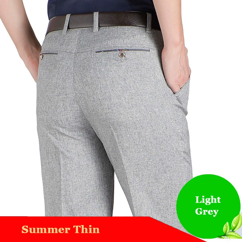 Business Men's Fall Spring Fashion Long Pants Formal Suit Pants Male Elastic Straight Casual Autumn Thick Trousers Plus Big Size 5