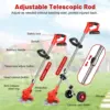 24V Cordless Grass String Trimmer 21000RPM Electric Lawn Mower Weed Adjustable Foldable Cutter Garden For Makita with 2 Battery 6