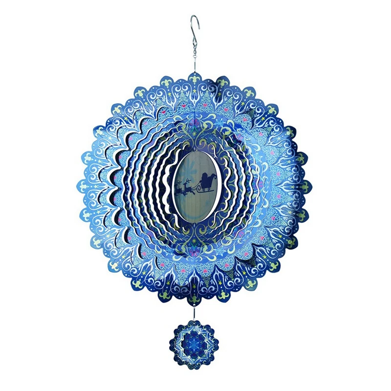 

3D Wind Spinner Spiral For Yard Garden Decor Rotating Hanging Wind Chimes Home Outdoor Decoration Christmas Ornaments