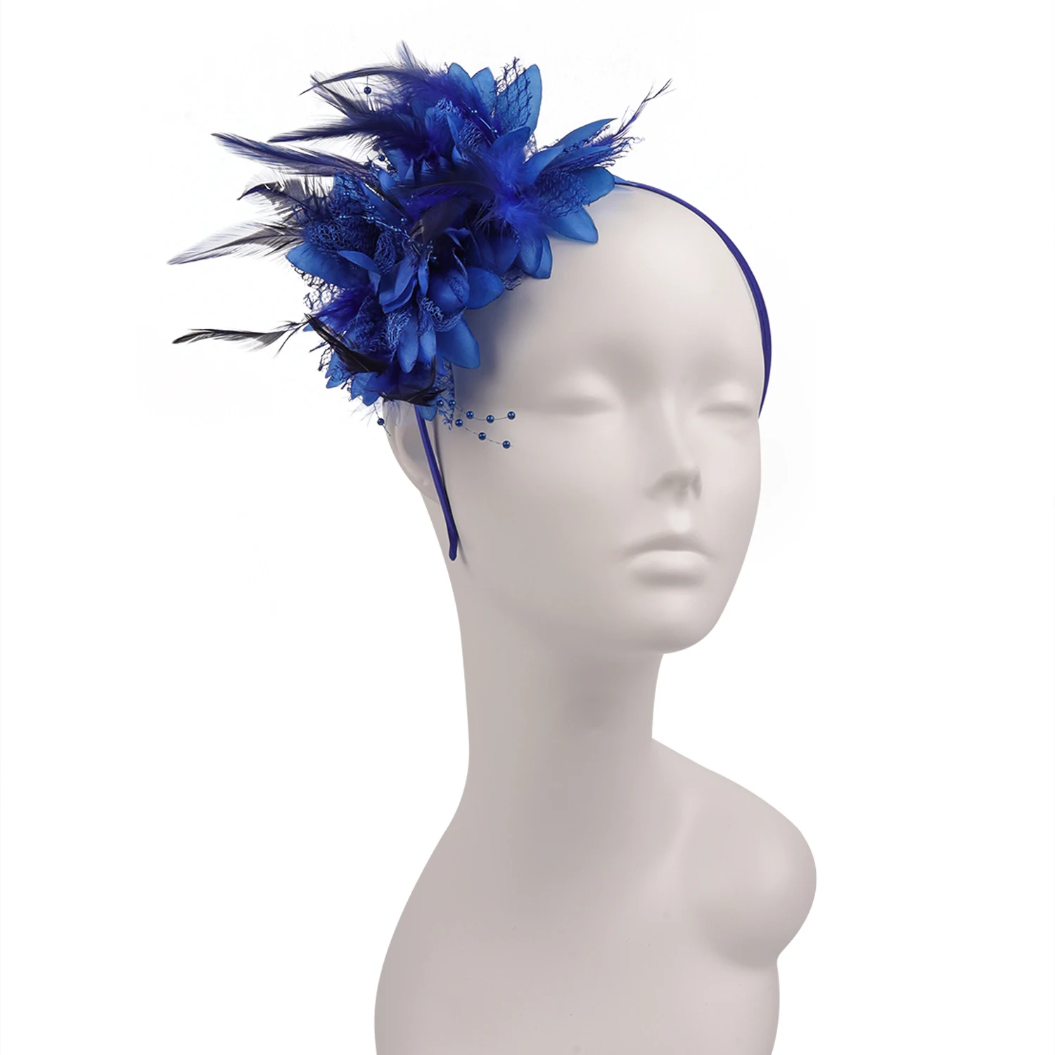 Women Elegant Fascinator Hat Headband Flower Feather Mesh Yarn Cocktail Party Wedding Hair Accessories for Cocktail 2