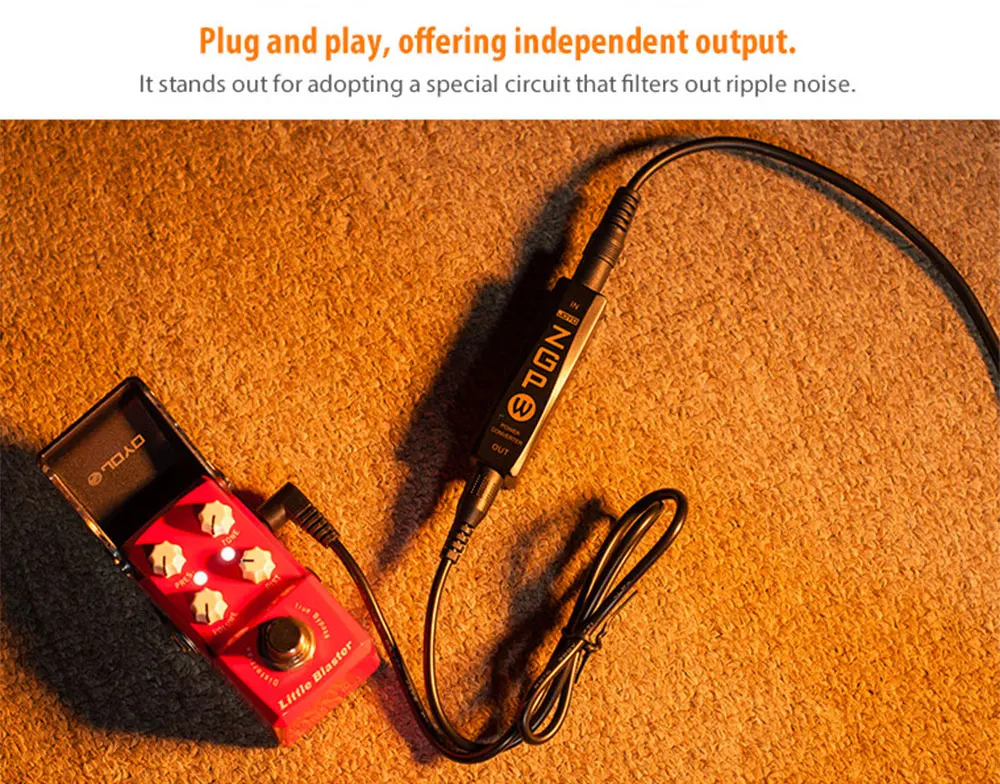 JP-06W Guitar Pedal Power Supply Noise Reducer Converter USB Cable DC 9V 400mAh
