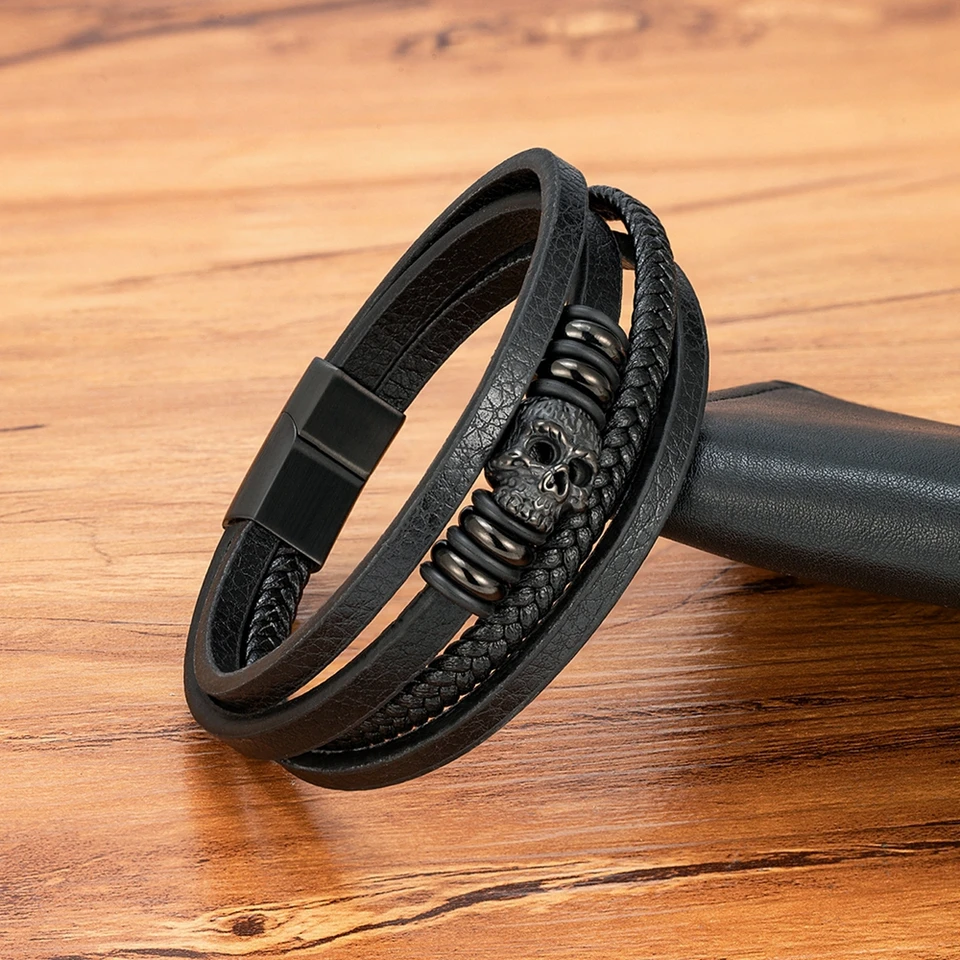 MILAKOO Bracciali In Pelle Intrecciata Da 6 Pezzi Per Uomo - Foto 5