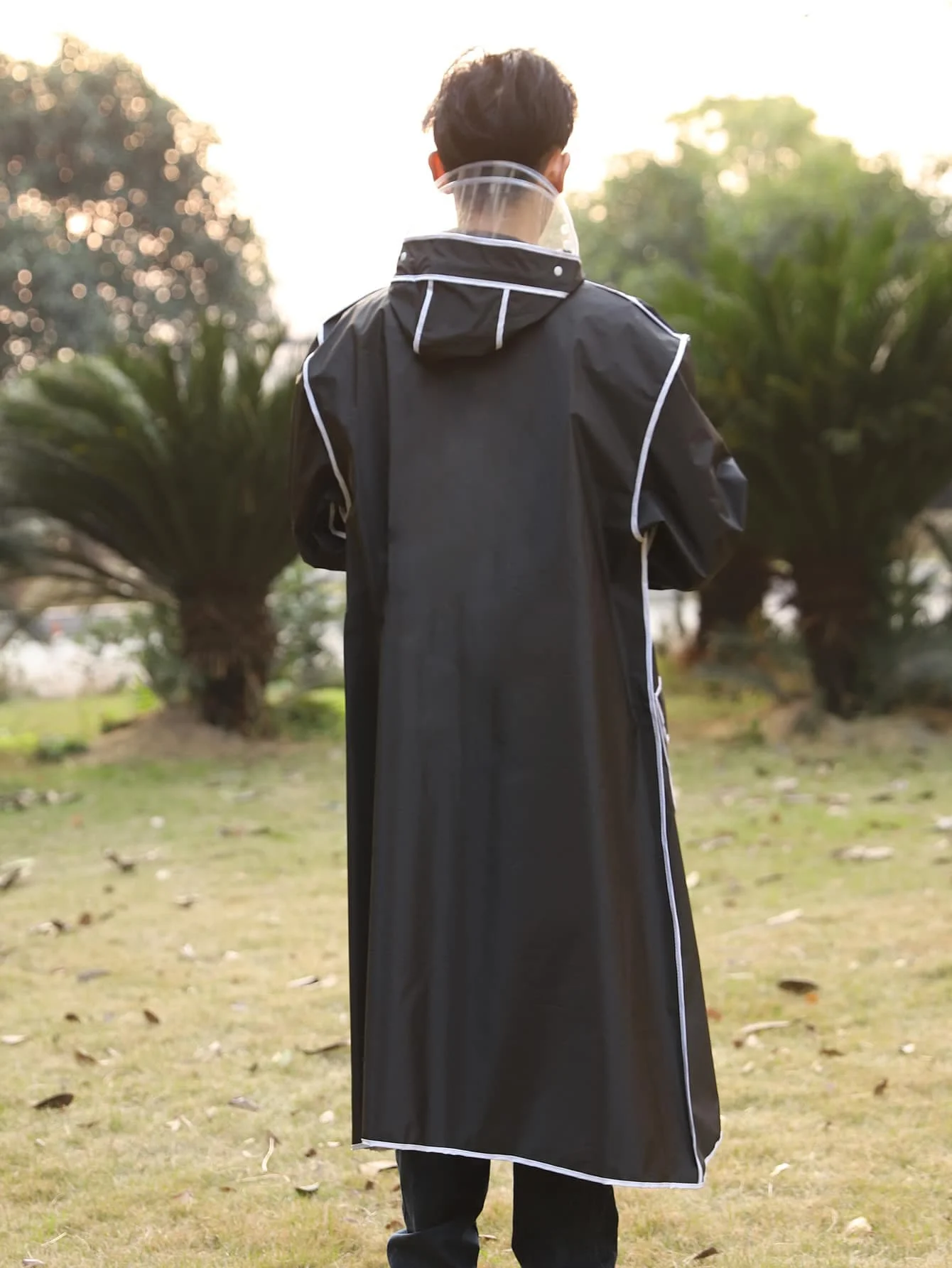 Full-Length Rainproof Fashion Poncho for Electric Bicycle Riders
