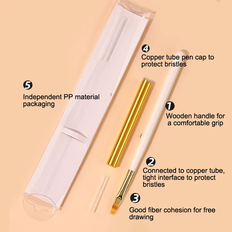1PCS UV Gel Nail Brush Liner DIY Painting Pen Manicure Acrylic Drawing Brush For Nail Art Design Nails Tip Display Painting Tool
