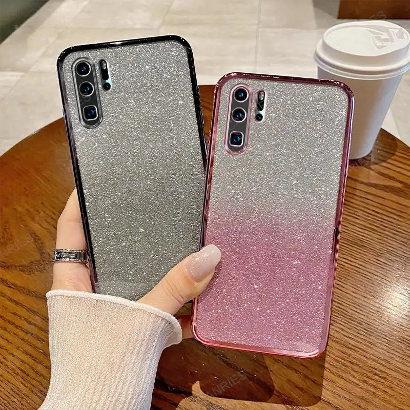 Luxury Plating Glitter Gradient Silicone Back Cover