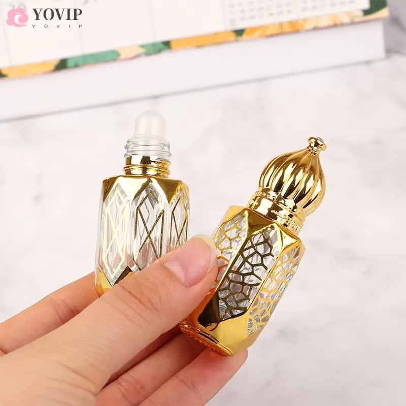 휴대용 유리 롤 병 미니 에센셜 오일 용기 혼합 향수병 빈 에센셜 오일 병, 6ml