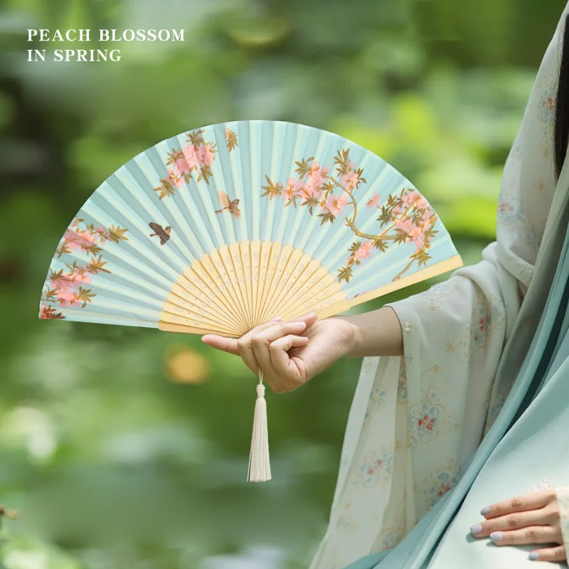 thumbnail image 2 of JOHOUSE Decorative Round Hand Fan Foldable, 12 2 of 11