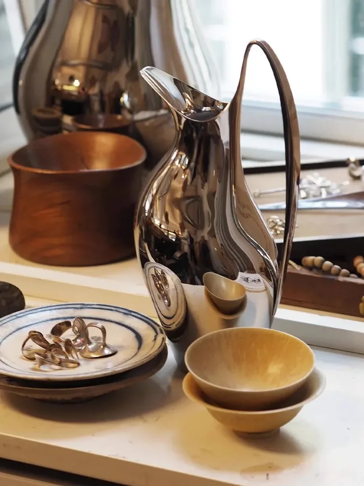 ヴィンテージ素敵すぎる！ずっしり　金彩 花瓶 吹きガラス工房一星 泡水玉変形花器 ¥5,060 大人の焼き物