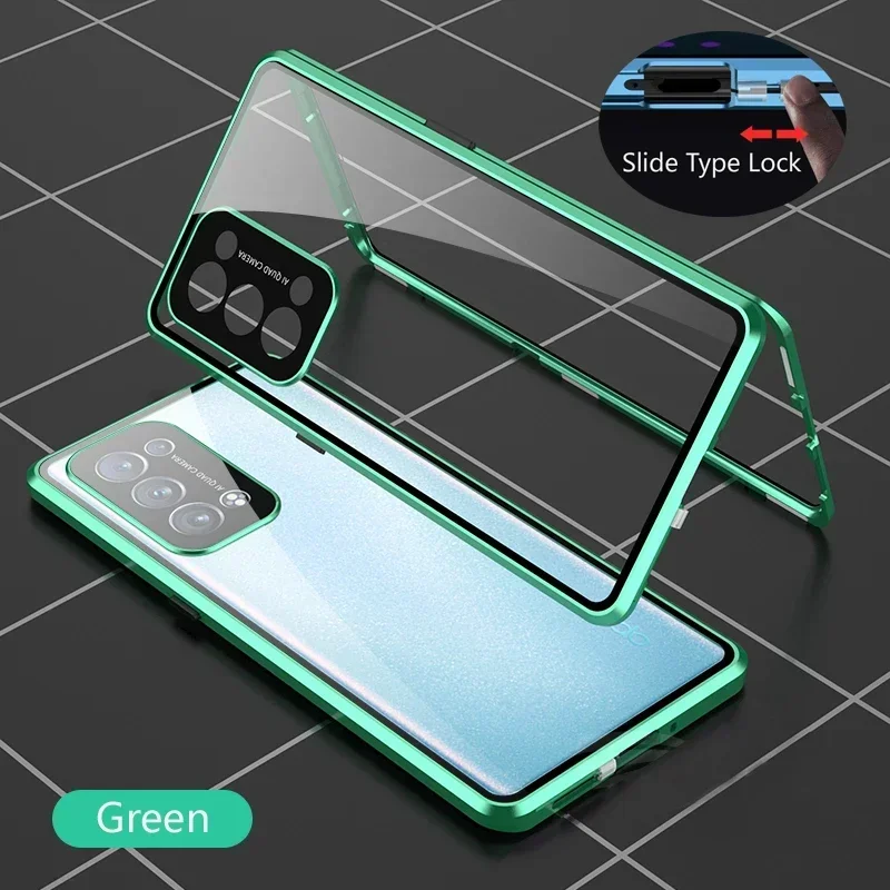 Enhanced Metal Magnetic Phone Case with Double-Sided Glass and Full Lens Protection